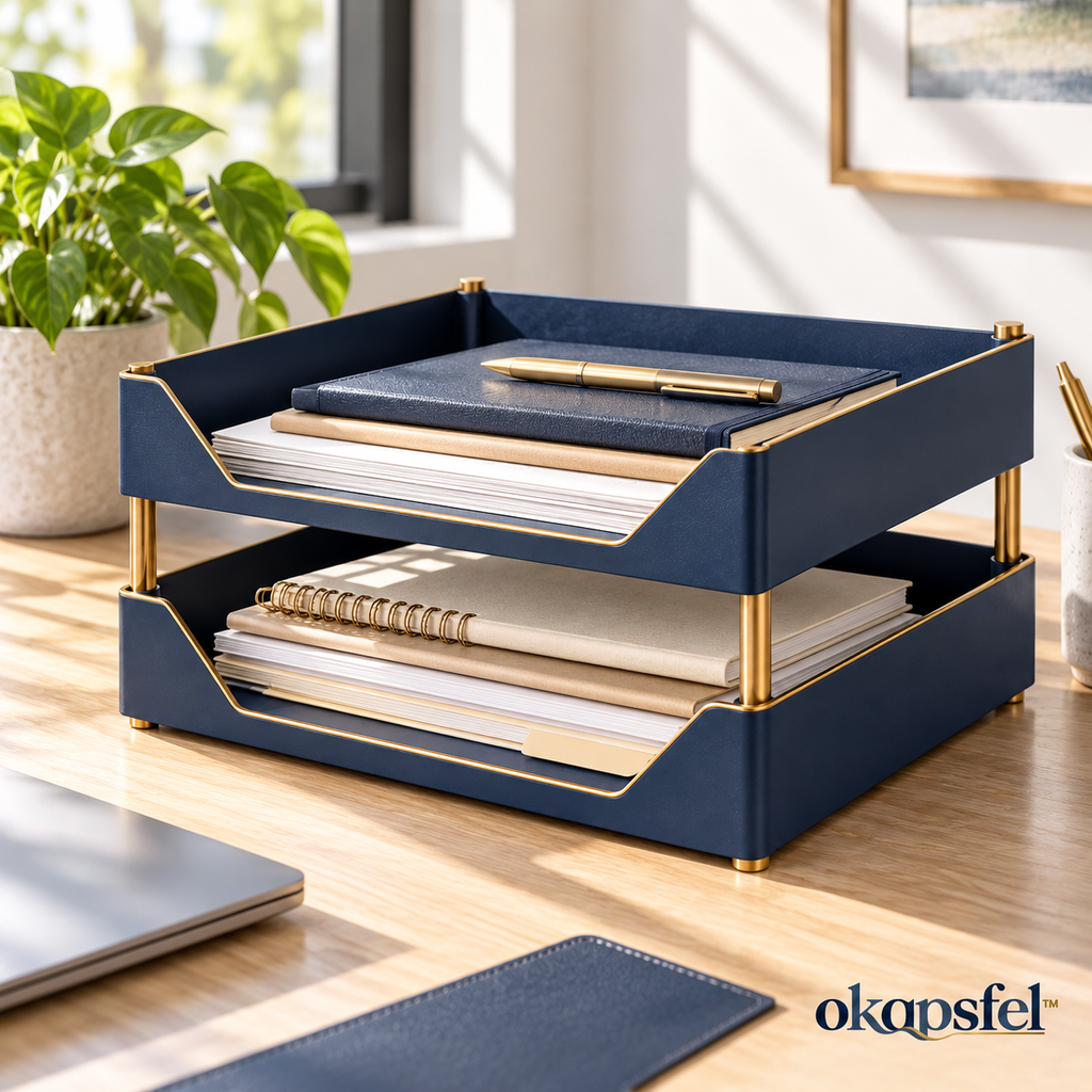 Two-Tier Desktop File Tray product view 1 by okqpsfel™