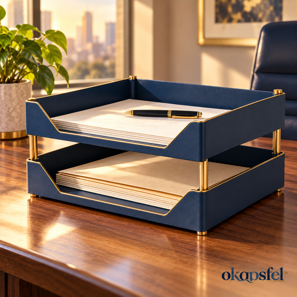 Two-Tier Desktop File Tray product view 2 by okqpsfel™