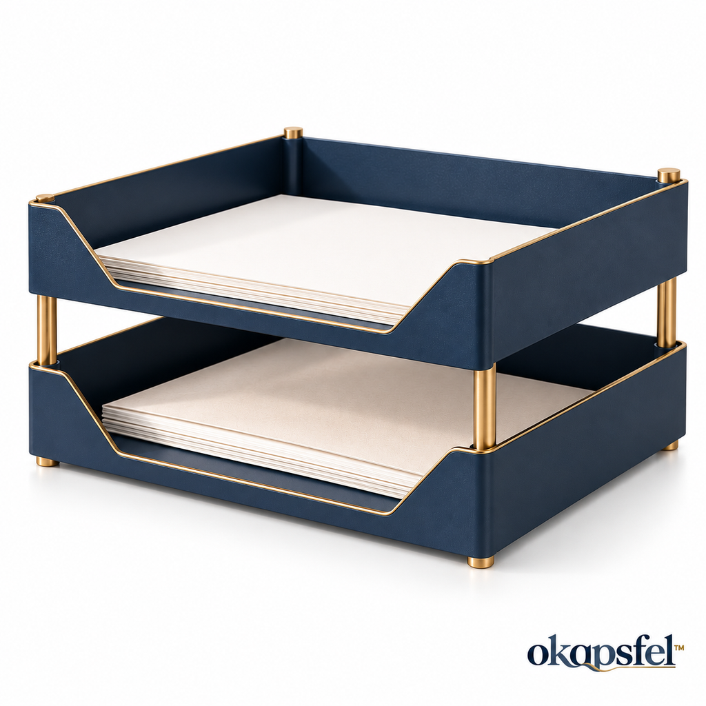 Two-Tier Desktop File Tray product view 3 by okqpsfel™