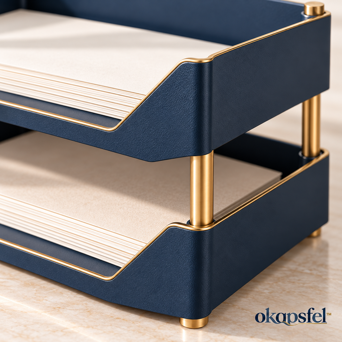 Two-Tier Desktop File Tray product view 4 by okqpsfel™