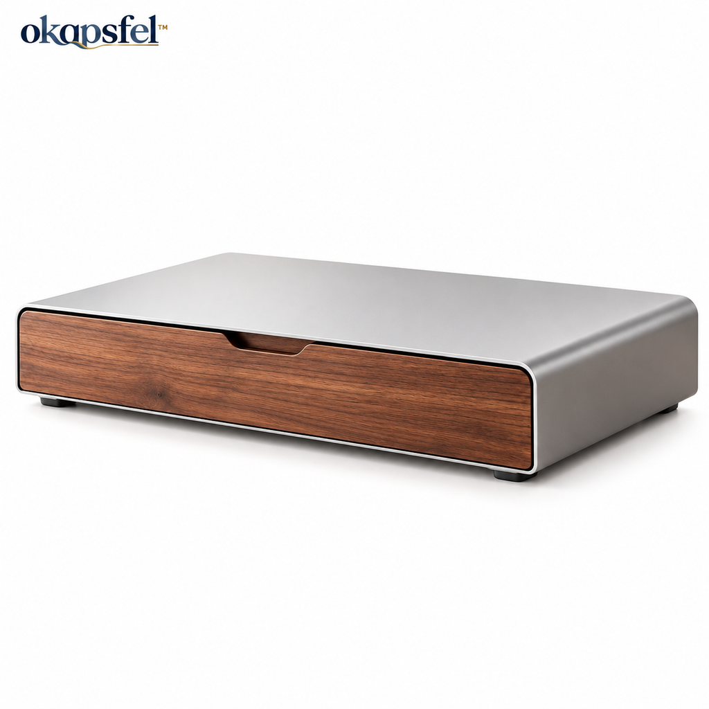 Monitor Stand with Storage Drawer product view 3 by okqpsfel™