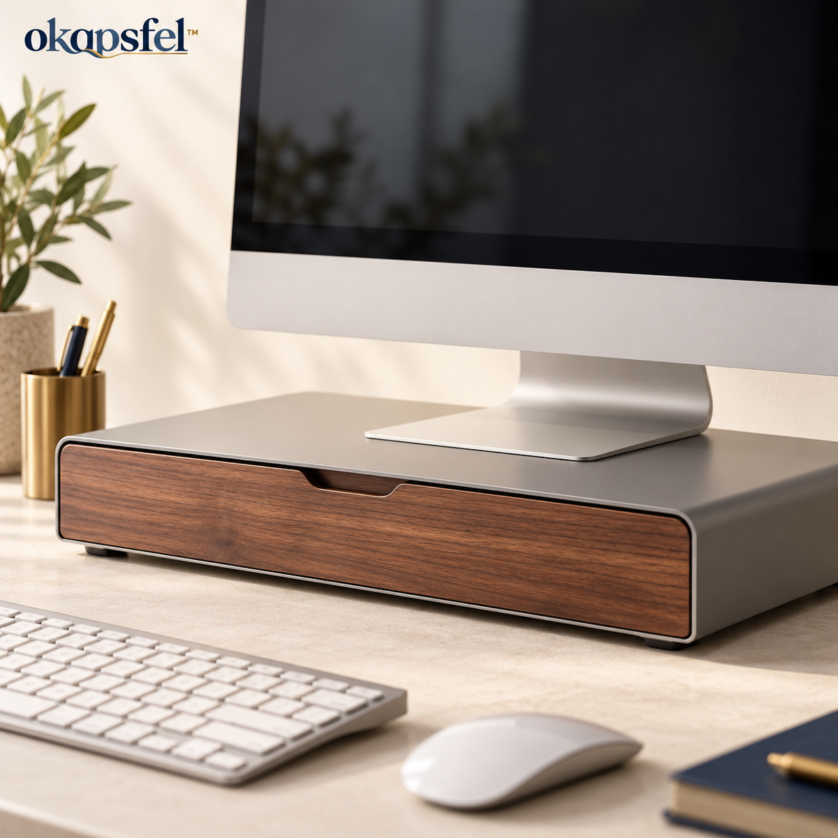 Monitor Stand with Storage Drawer by okqpsfel™