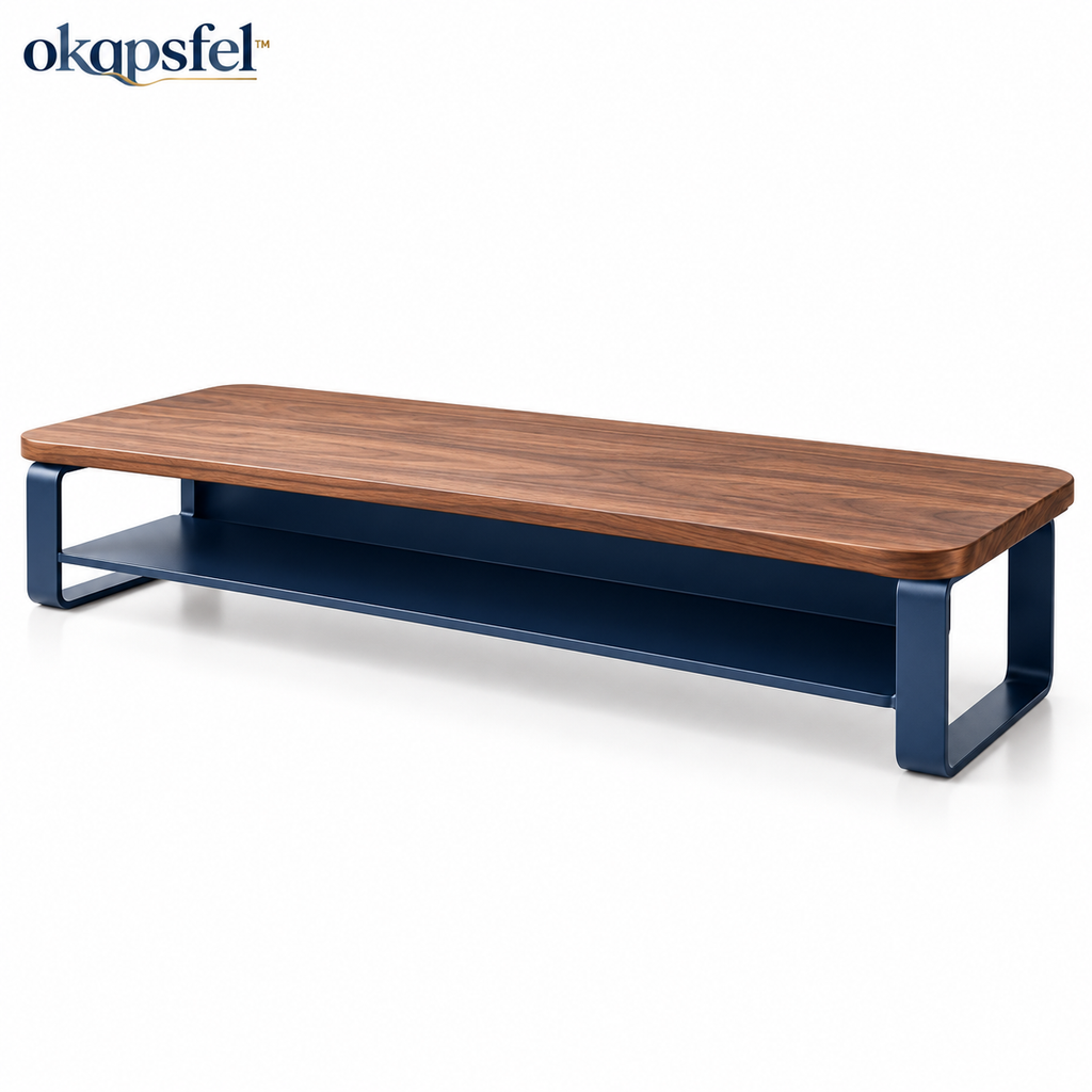 Walnut-Look Monitor Riser product view 3 by okqpsfel™