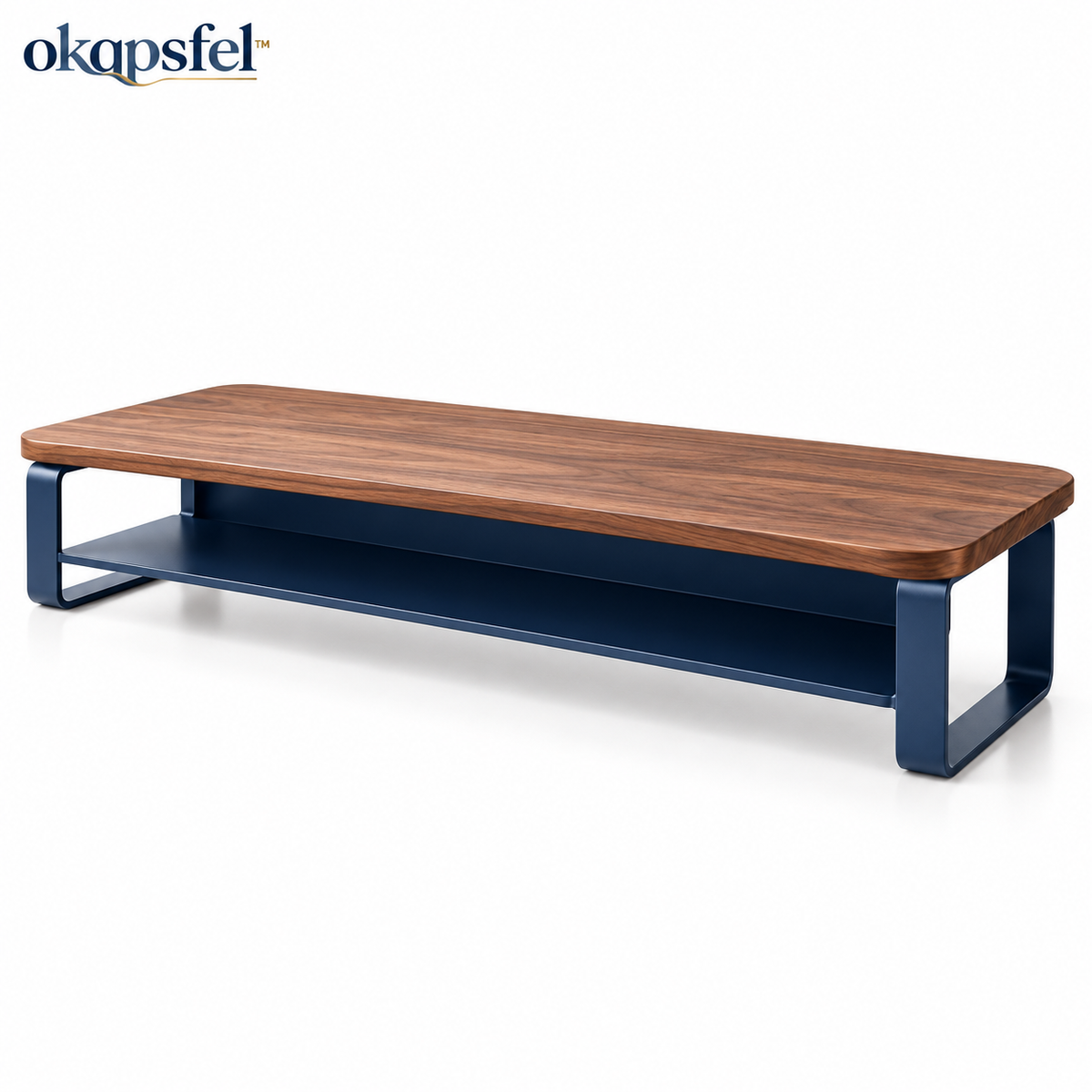Walnut-Look Monitor Riser product view 3 by okqpsfel™