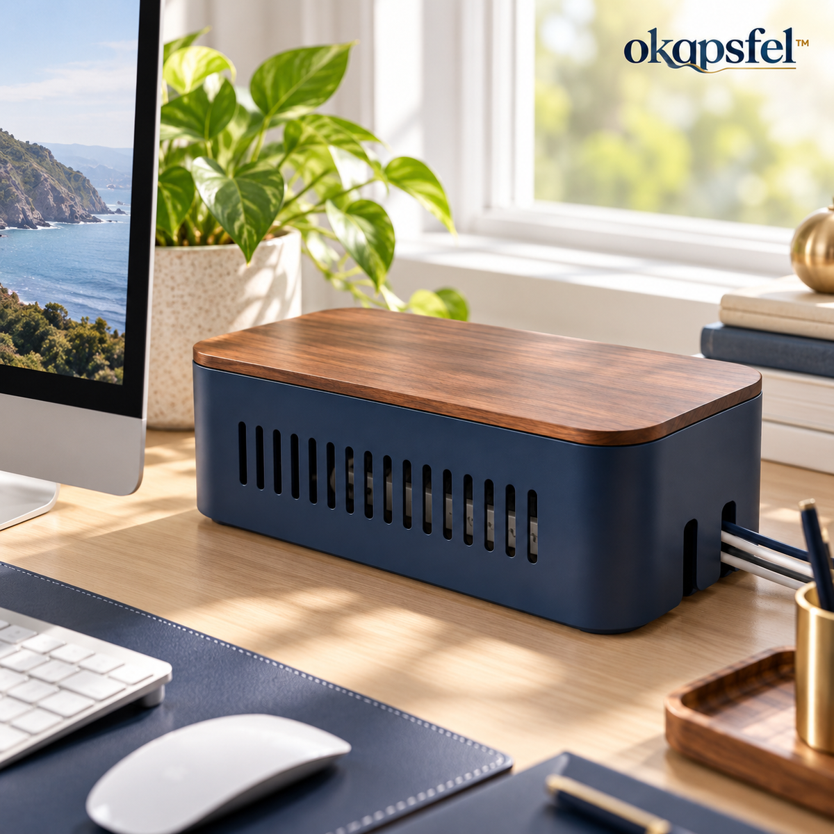 Desktop Cable Management Box product view 1 by okqpsfel™