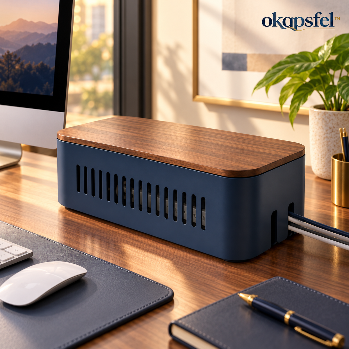 Desktop Cable Management Box product view 2 by okqpsfel™
