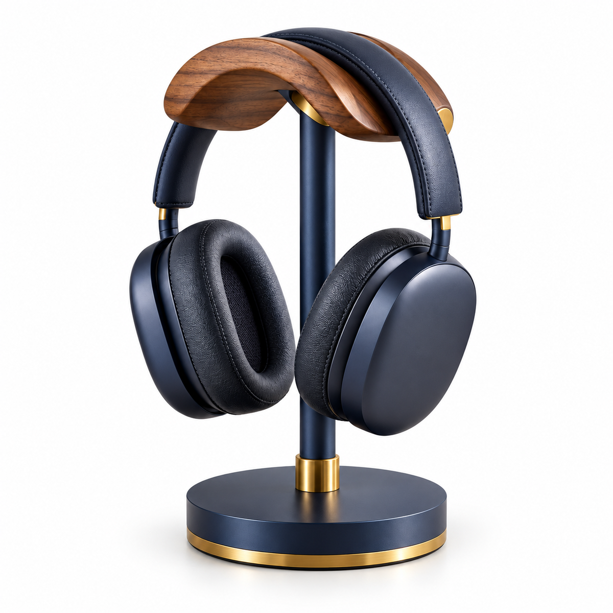 Walnut-Look Headphone Stand product view 3 by okqpsfel™