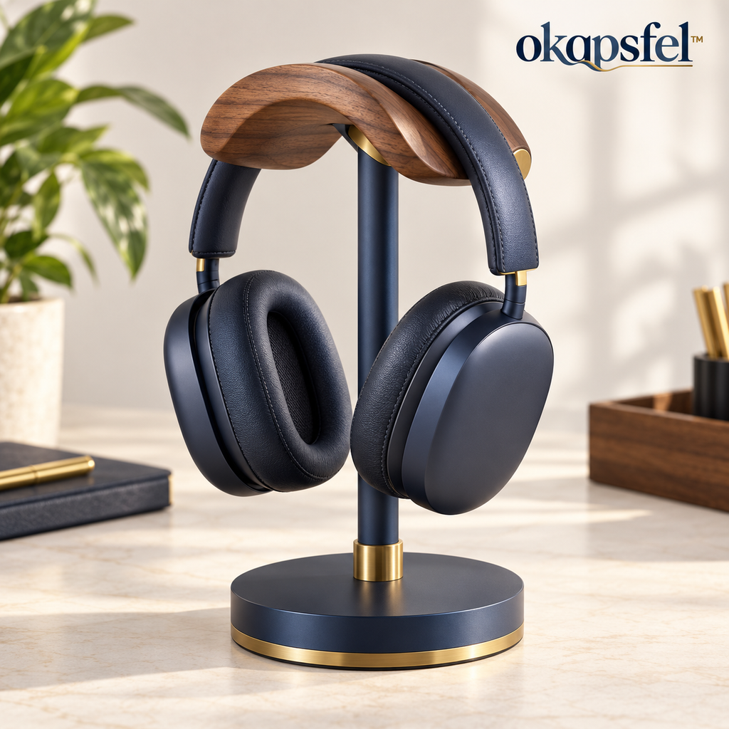 Walnut-Look Headphone Stand by okqpsfel™