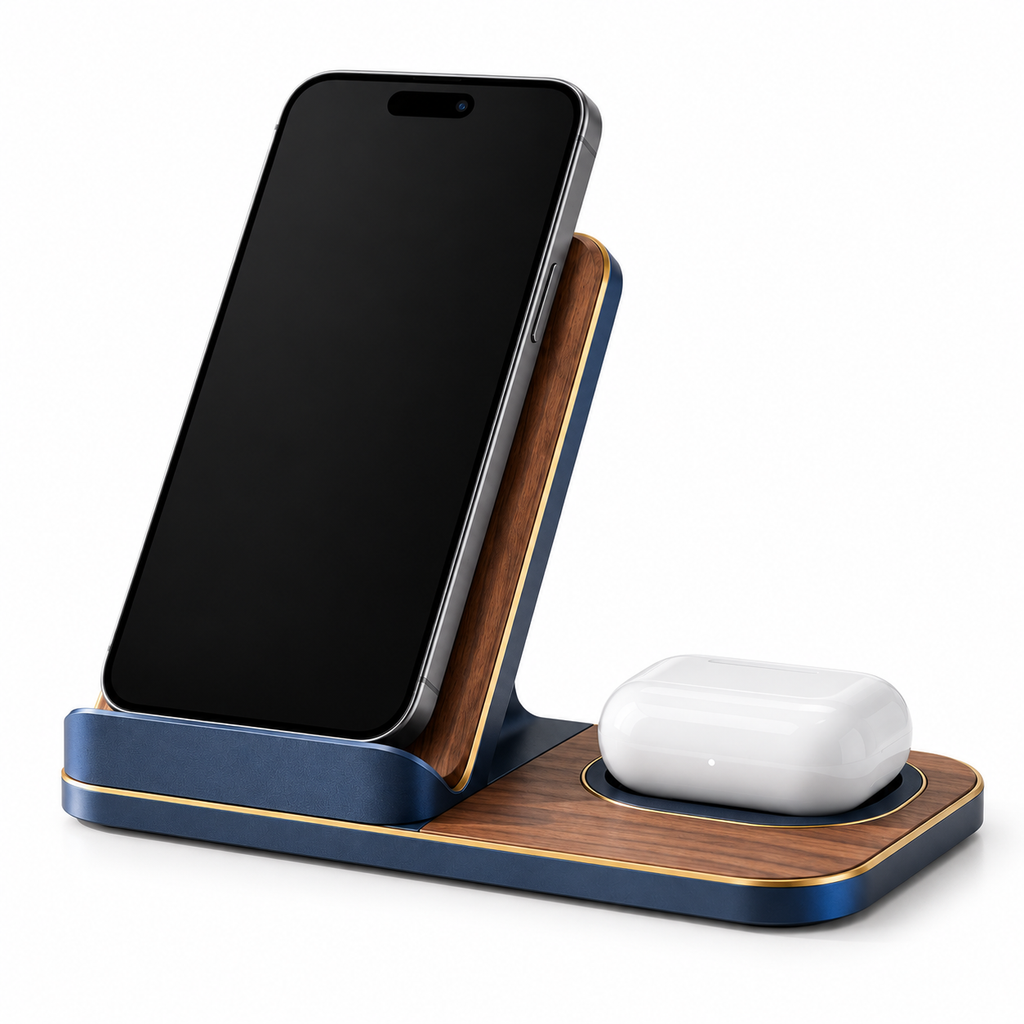 Phone and Earbuds Wireless Charging Stand product view 3 by okqpsfel™