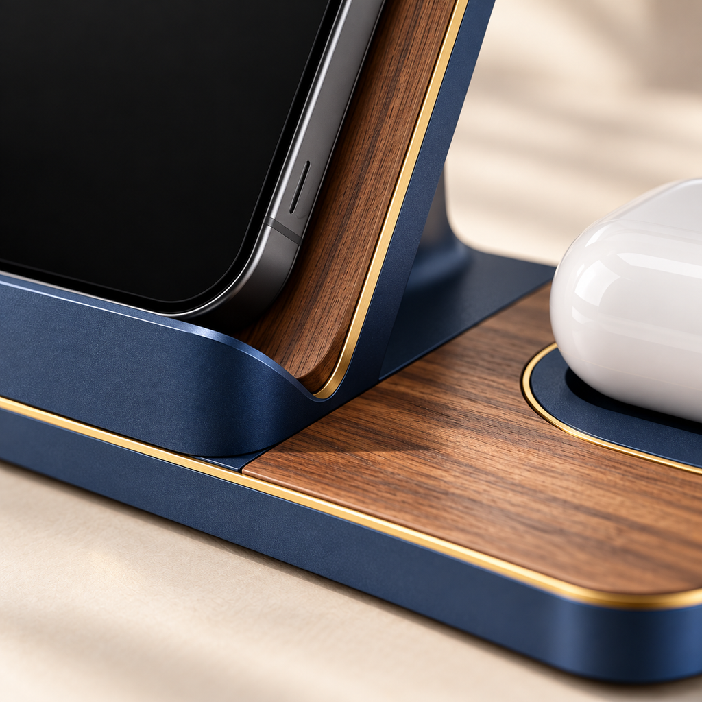 Phone and Earbuds Wireless Charging Stand product view 4 by okqpsfel™